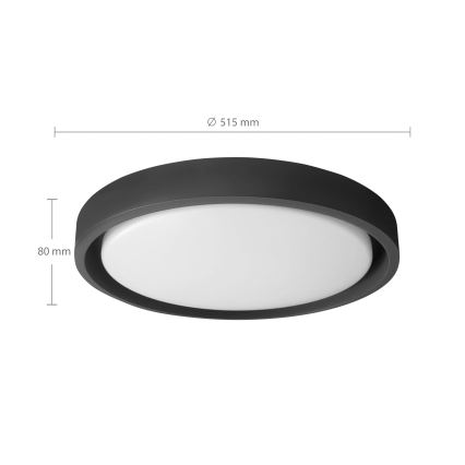 Brilagi - LED Stmívatelné stropní svítidlo MATTEO LED/60W/230V 3000-6500K pr. 51,5 cm černá + dálkové ovládání