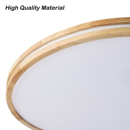 Brilagi - LED Stmívatelné stropní svítidlo MOLINA LED/100W/230V 3000-6000K dub pr. 80 cm + dálkové ovládání