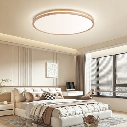Brilagi - LED Stmívatelné stropní svítidlo MOLINA LED/128W/230V 3000-6000K dub pr. 100 cm + dálkové ovládání