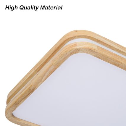 Brilagi - LED Stmívatelné stropní svítidlo MOLINA SQUARE LED/128W/230V 3000-6000K dub 90x60 cm + dálkové ovládání