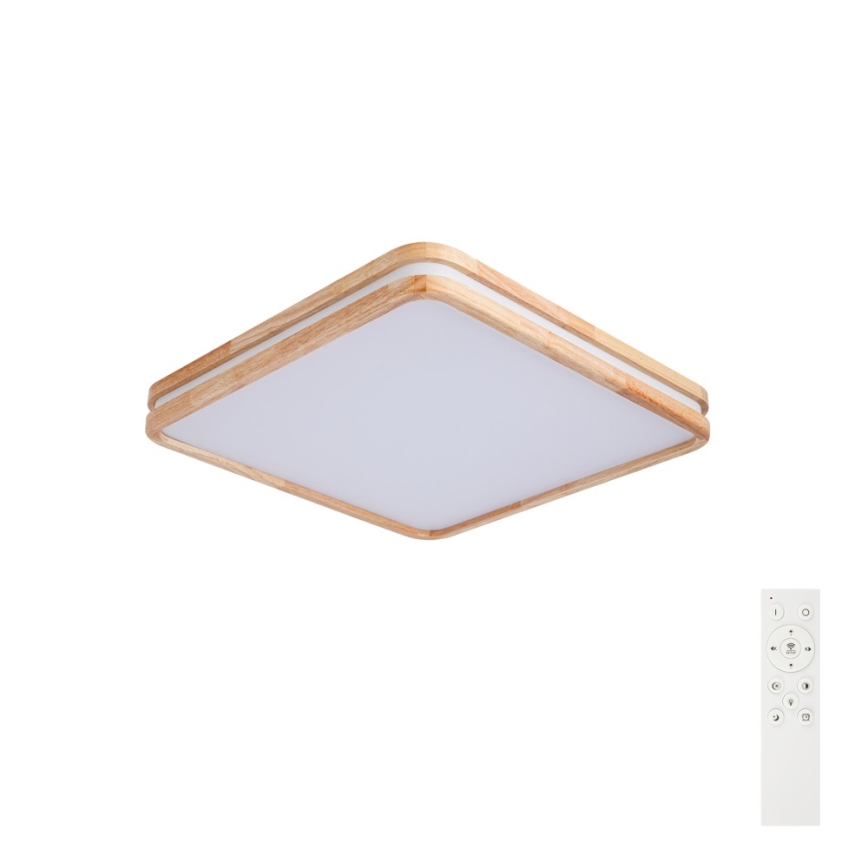Brilagi - LED Stmívatelné stropní svítidlo MOLINA SQUARE LED/80W/230V 3000-6000K dub 60x60 cm + dálkové ovládání