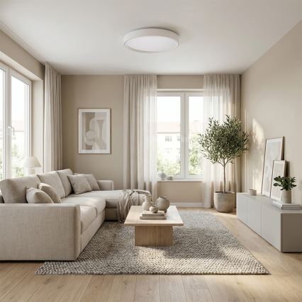 Brilagi - LED Stmívatelné stropní svítidlo NANCI LED/60W/230V 3000-6500K pr. 49 cm bílá + dálkové ovládání