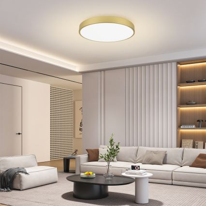 Brilagi - LED Stmívatelné stropní svítidlo POOL SMART LED/100W/230V 3000-6000K 80 cm zlatá Wi-Fi Tuya + dálkové ovládání