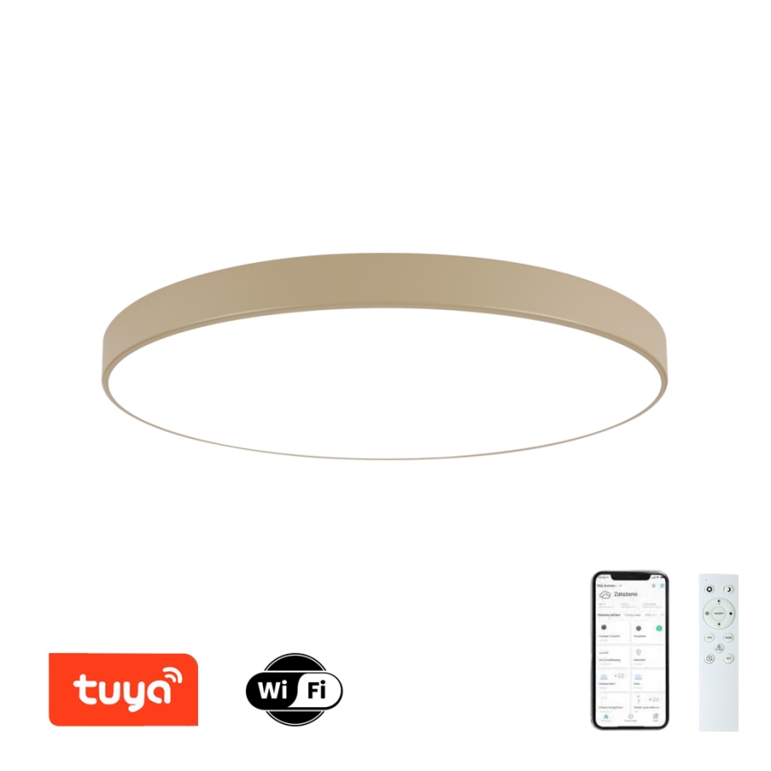 Brilagi - LED Stmívatelné stropní svítidlo POOL SMART LED/128W/230V 3000-6000K 100 cm béžová Wi-Fi Tuya + dálkové ovládání