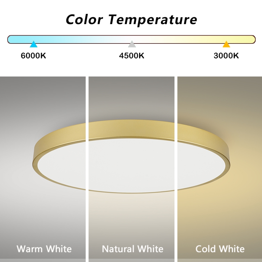 Brilagi - LED Stmívatelné stropní svítidlo POOL SMART LED/128W/230V 3000-6000K 100 cm zlatá Wi-Fi Tuya + dálkové ovládání