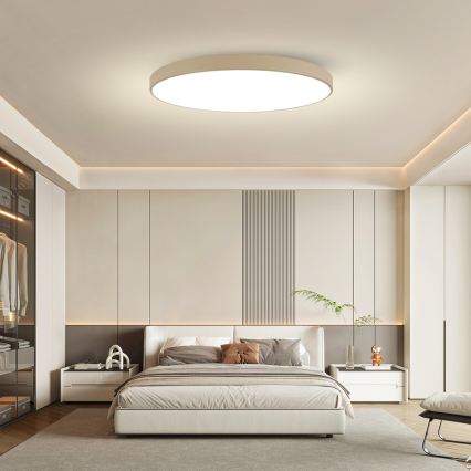 Brilagi - LED Stmívatelné stropní svítidlo POOL SMART LED/180W/230V 3000-6000K 120 cm béžová Wi-Fi Tuya + dálkové ovládání