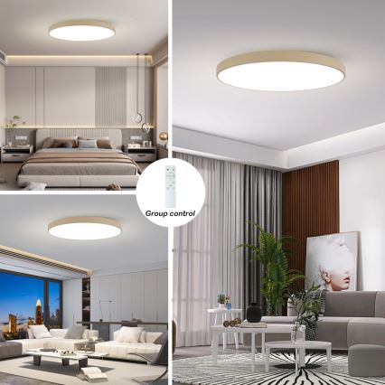 Brilagi - LED Stmívatelné stropní svítidlo POOL SMART LED/180W/230V 3000-6000K 120 cm béžová Wi-Fi Tuya + dálkové ovládání