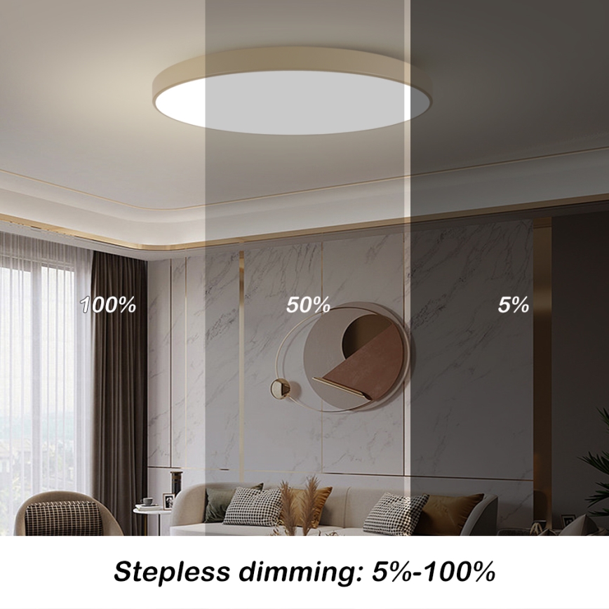 Brilagi - LED Stmívatelné stropní svítidlo POOL SMART LED/180W/230V 3000-6000K 120 cm béžová Wi-Fi Tuya + dálkové ovládání