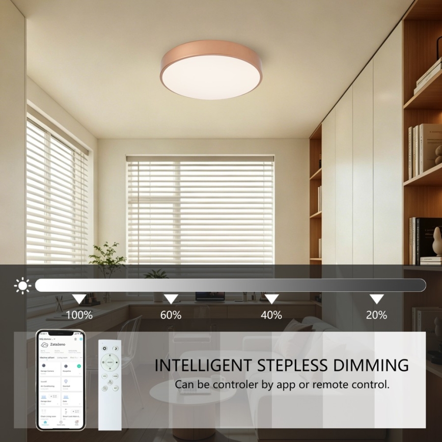 BRILAGI - LED Stmívatelné stropní svítidlo POOL SMART LED/48W/230V 3000-6000K pr. 40 cm Wi-Fi Tuya měděná + dálkové ovládání