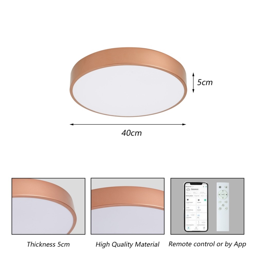 BRILAGI - LED Stmívatelné stropní svítidlo POOL SMART LED/48W/230V 3000-6000K pr. 40 cm Wi-Fi Tuya měděná + dálkové ovládání