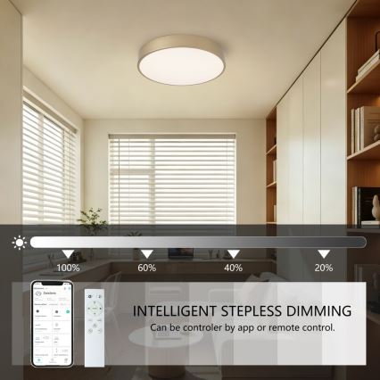Brilagi - LED Stmívatelné stropní svítidlo POOL SMART LED/48W/230V 3000-6000K pr. 40 cm Wi-Fi Tuya zlatá + dálkové ovládání