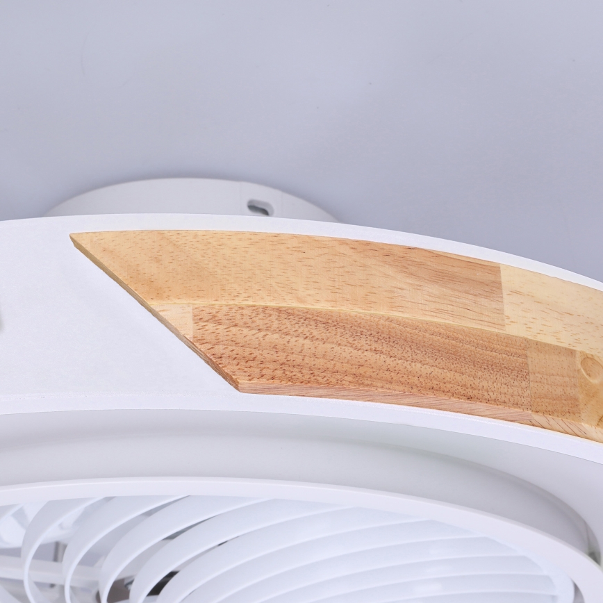 Brilagi - LED Stmívatelné stropní svítidlo s ventilátorem LED/30W/230V 3000-6500K bílá/dub + dálkové ovládání