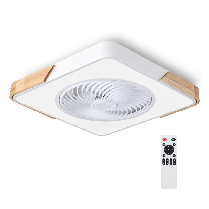 Brilagi - LED Stmívatelné stropní svítidlo s ventilátorem LED/30W/230V 3000-6500K bílá/dub + dálkové ovládání