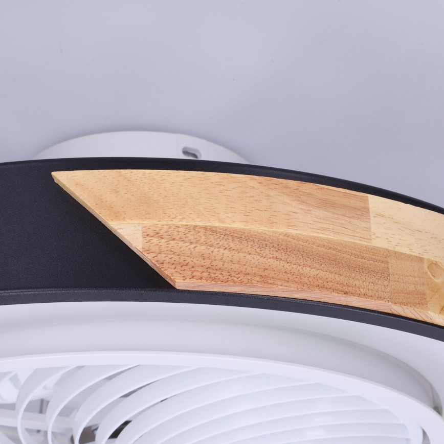 Brilagi - LED Stmívatelné stropní svítidlo s ventilátorem LED/30W/230V 3000-6500K černá/dub + dálkové ovládání