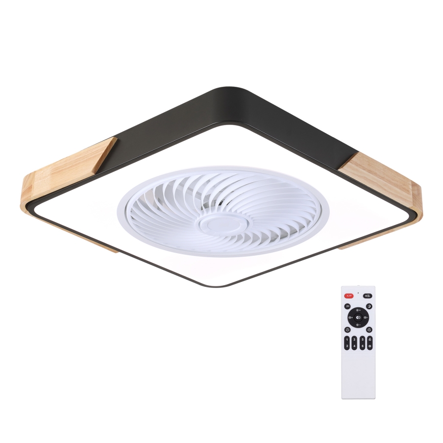 Brilagi - LED Stmívatelné stropní svítidlo s ventilátorem LED/30W/230V 3000-6500K černá/dub + dálkové ovládání