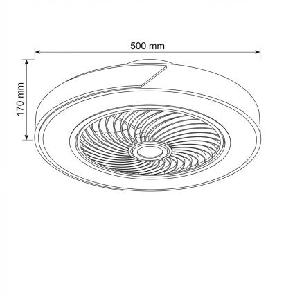 Brilagi - LED Stmívatelné stropní svítidlo s ventilátorem LED/38W/230V 3000-6500K pr. 50 cm zlatá/dub + dálkové ovládání