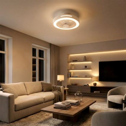 Brilagi - LED Stmívatelné stropní svítidlo s ventilátorem LED/38W/230V 3000-6500K 3000-6500K pr. 46 cm bílá + dálkové ovládání