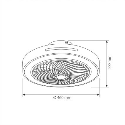 Brilagi - LED Stmívatelné stropní svítidlo s ventilátorem LED/38W/230V 3000-6500K 3000-6500K pr. 46 cm bílá + dálkové ovládání