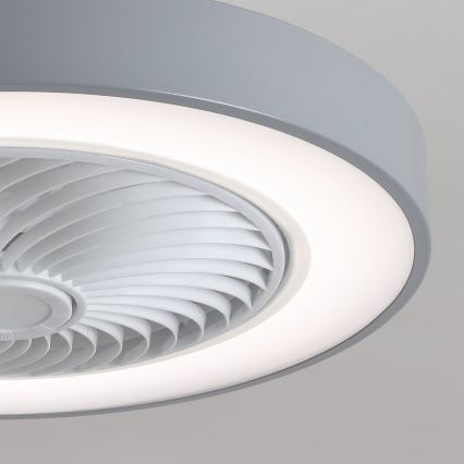 Brilagi - LED Stmívatelné stropní svítidlo s ventilátorem LED/38W/230V 3000-6500K pr. 50 cm šedá + dálkové ovládání