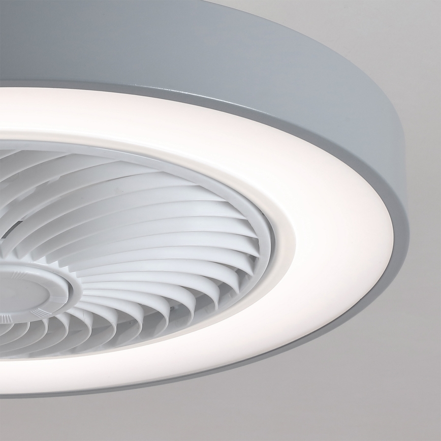 Brilagi - LED Stmívatelné stropní svítidlo s ventilátorem LED/38W/230V 3000-6500K pr. 50 cm šedá + dálkové ovládání