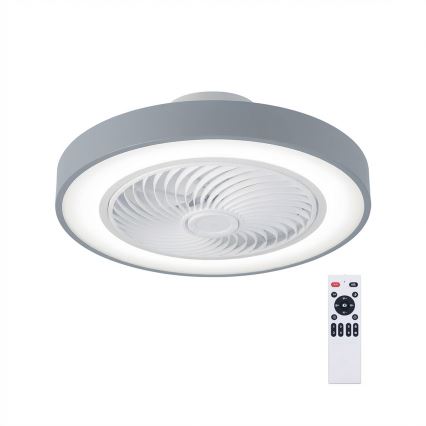 Brilagi - LED Stmívatelné stropní svítidlo s ventilátorem LED/38W/230V 3000-6500K pr. 50 cm šedá + dálkové ovládání