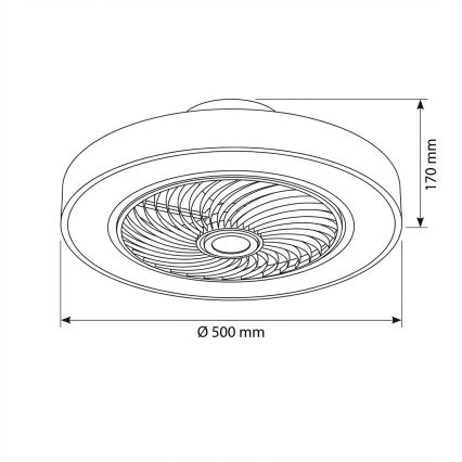 Brilagi - LED Stmívatelné stropní svítidlo s ventilátorem LED/38W/230V 3000-6500K pr. 50 cm šedá + dálkové ovládání