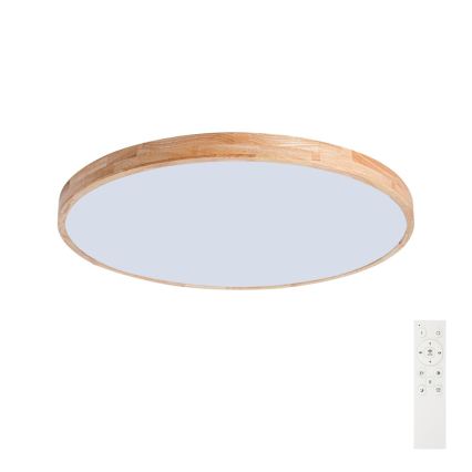 Brilagi - LED Stmívatelné stropní svítidlo WOODLINE LED/100W/230V 3000-6000K dub pr. 80 cm + dálkové ovládání