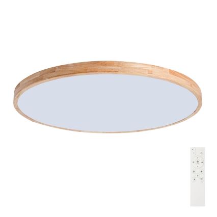 Brilagi - LED Stmívatelné stropní svítidlo WOODLINE LED/128W/230V 3000-6000K dub pr. 100 cm + dálkové ovládání