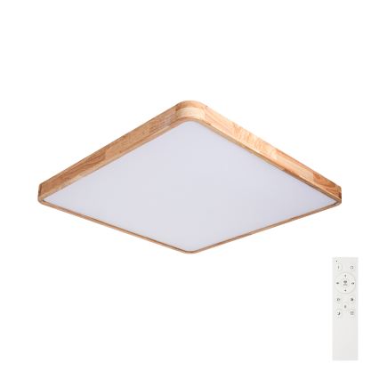 Brilagi - LED Stmívatelné stropní svítidlo WOODLINE SQUARE LED/100W/230V 3000-6000K dub 80x80 cm + dálkové ovládání