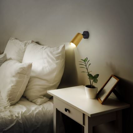 Brilagi - LED RGBW Stmívatelné bodové svítidlo SELE GOLDEN 1xGU10/4,8W/230V 3000K černá/zlatá + dálkové ovládání