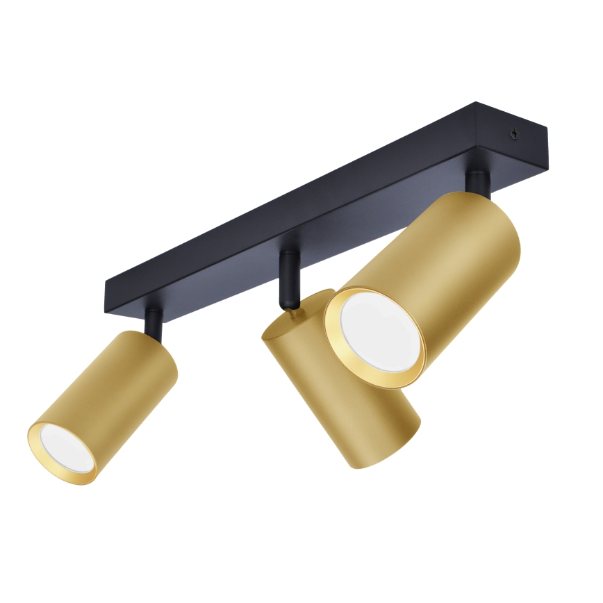 Brilagi - LED RGBW Stmívatelné bodové svítidlo SELE GOLDEN 3xGU10/4,8W/230V 3000K černá/zlatá + dálkové ovládání