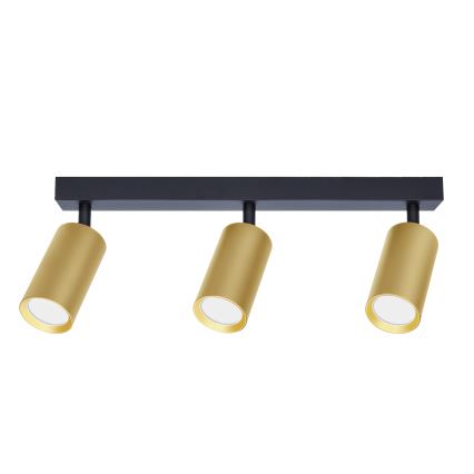 Brilagi - LED RGBW Stmívatelné bodové svítidlo SELE GOLDEN 3xGU10/4,8W/230V 3000K černá/zlatá + dálkové ovládání