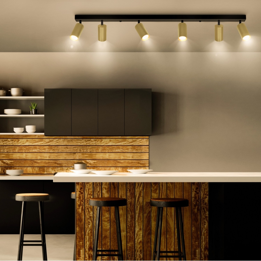 Brilagi - LED Stmívatelné bodové svítidlo SELE GOLDEN 6xGU10/6,5W/230V 2700-6500K černá/zlatá