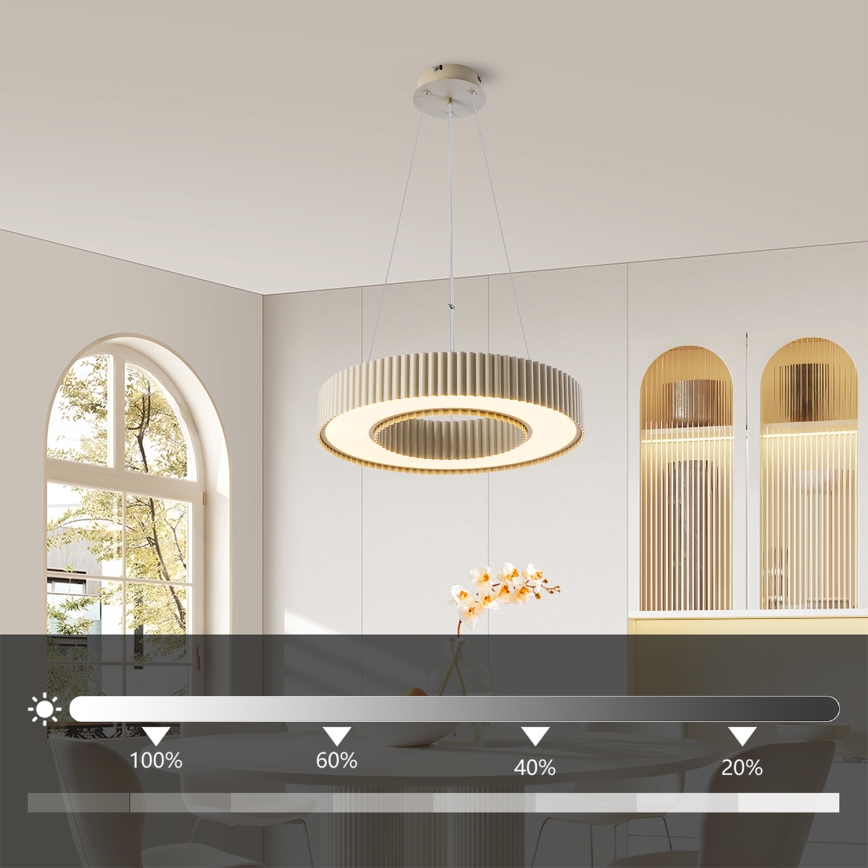 Brilagi - LED Stmívatelný lustr na lanku LUMIX LED/48W/230V 3000-6000K béžová pr. 50 cm + dálkové ovládání