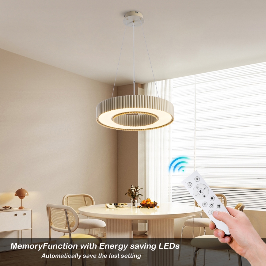 Brilagi - LED Stmívatelný lustr na lanku LUMIX LED/48W/230V 3000-6000K béžová pr. 50 cm + dálkové ovládání