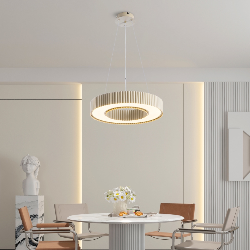 Brilagi - LED Stmívatelný lustr na lanku LUMIX LED/48W/230V 3000-6000K béžová pr. 50 cm + dálkové ovládání