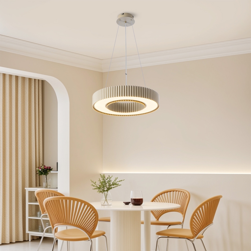 Brilagi - LED Stmívatelný lustr na lanku LUMIX LED/48W/230V 3000-6000K béžová pr. 50 cm + dálkové ovládání