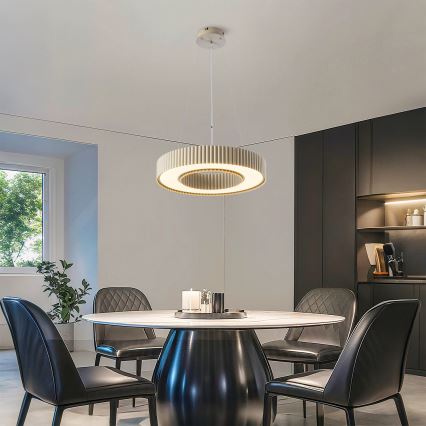 Brilagi - LED Stmívatelný lustr na lanku LUMIX LED/48W/230V 3000-6000K béžová pr. 50 cm + dálkové ovládání