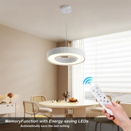 Brilagi - LED Stmívatelný lustr na lanku LUMIX LED/48W/230V 3000-6000K bílá pr. 50 cm + dálkové ovládání