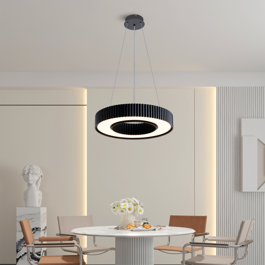 Brilagi - LED Stmívatelný lustr na lanku LUMIX LED/48W/230V 3000-6000K černá pr. 50 cm + dálkové ovládání