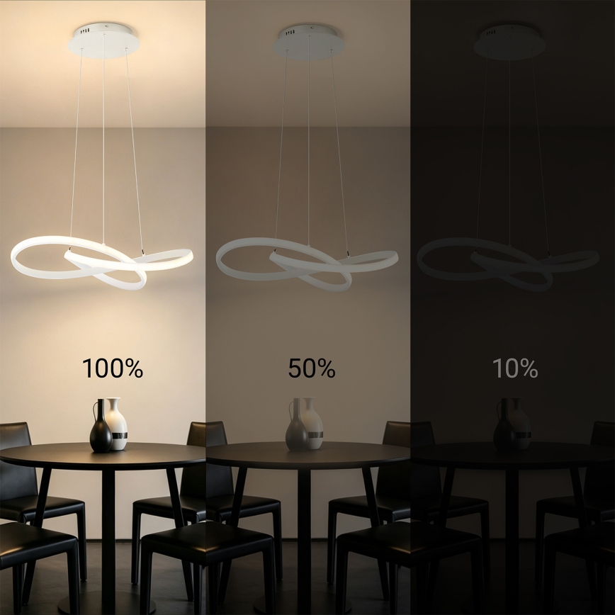 Brilagi - LED Stmívatelný lustr na lanku INFINITY LED/55W/230V 3000-6000K 50x50 cm bílá + dálkové ovládání