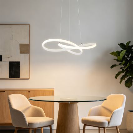 Brilagi - LED Stmívatelný lustr na lanku INFINITY LED/55W/230V 3000-6000K 50x50 cm bílá + dálkové ovládání