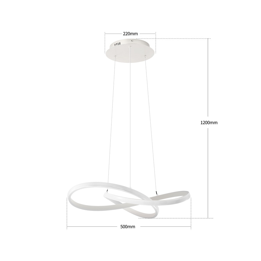 Brilagi - LED Stmívatelný lustr na lanku INFINITY LED/55W/230V 3000-6000K 50x50 cm bílá + dálkové ovládání