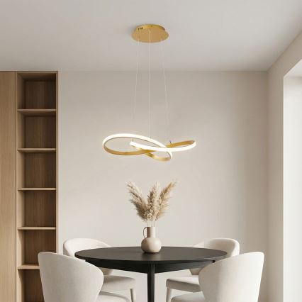 Brilagi - LED Stmívatelný lustr na lanku INFINITY LED/55W/230V 3000-6000K 50x50 cm zlatá + dálkové ovládání