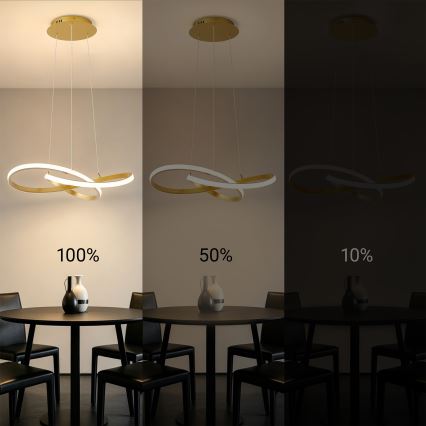 Brilagi - LED Stmívatelný lustr na lanku INFINITY LED/55W/230V 3000-6000K 50x50 cm zlatá + dálkové ovládání