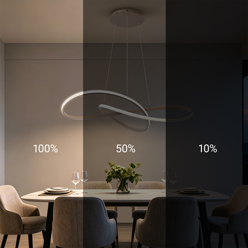 Brilagi - LED Stmívatelný lustr na lanku INFINITY LED/80W/230V 3000-6000K 80x80 cm béžová + dálkové ovládání