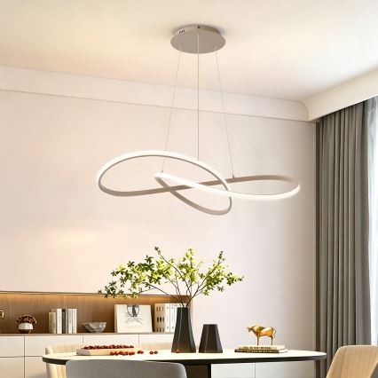 Brilagi - LED Stmívatelný lustr na lanku INFINITY LED/80W/230V 3000-6000K 80x80 cm béžová + dálkové ovládání
