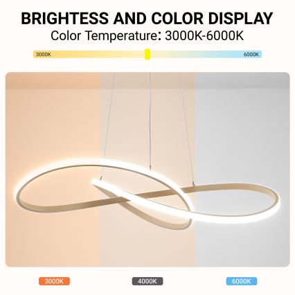 Brilagi - LED Stmívatelný lustr na lanku INFINITY LED/80W/230V 3000-6000K 80x80 cm béžová + dálkové ovládání