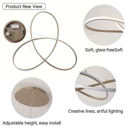 Brilagi - LED Stmívatelný lustr na lanku INFINITY LED/80W/230V 3000-6000K 80x80 cm béžová + dálkové ovládání