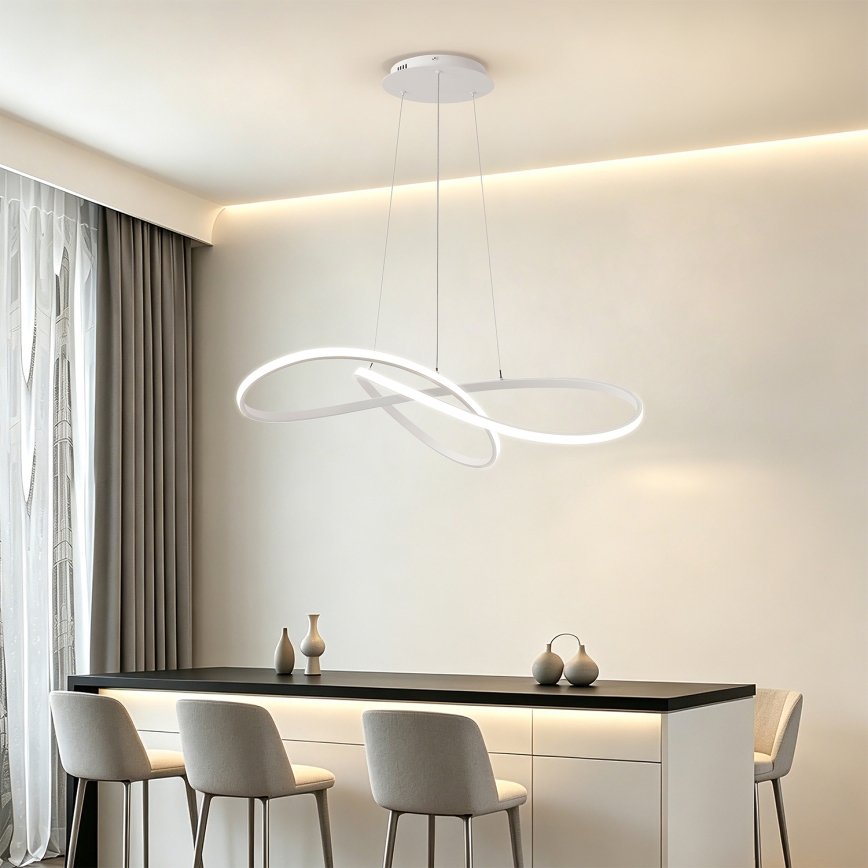 Brilagi - LED Stmívatelný lustr na lanku INFINITY LED/80W/230V 3000-6000K 80x80 cm bílá + dálkové ovládání